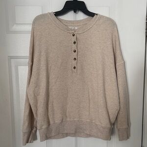 Maurices Beige Henley Women's Sweater